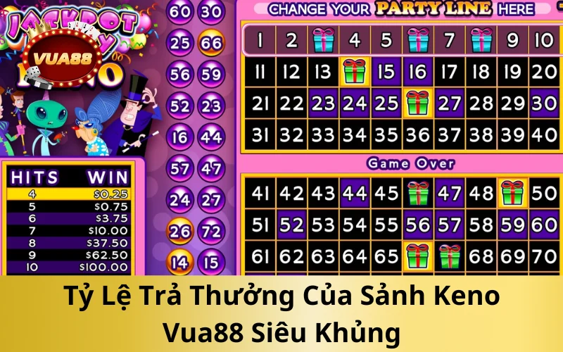 Tỷ Lệ Trả Thưởng Của Sảnh Keno Vua88 Siêu Khủng